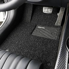 HL만도 컬러풀 와이드 볼륨쿠션 카매트 1열 + 2열 세트, 테슬라 모델3 하이랜드, 블랙