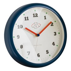 Romane corp. Creamy小狗圖案掛鐘 第3代, 海軍藍色