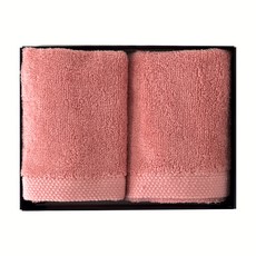 프롬코튼 40수 코마사 고리 핸드타올 기프트 박스 65g 2p, 핑크, 1개