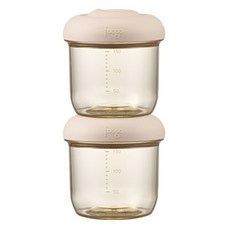 foogo 孩童Premium Neutral系列PPSU副食品密封保鮮罐, Neutral Beige, 150ml, 2個