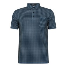 FERRA US 男士亮彩窗格紋短袖高爾夫襯衫 CTM4RV2191