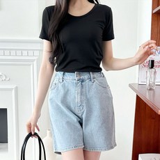 페이퍼먼츠 여성용 슬림핏 라운드넥 반팔 티셔츠 2p 22209 B