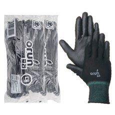 orUn PU塗層手套 大L, 黑色, 2套