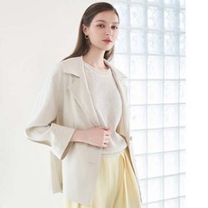 크레송 여성용 프렌치 린넨 블렌디드 자켓