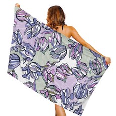 Allode Nature Flower 海灘巾 80 x 160 cm, 1個, 09 紫色花朵