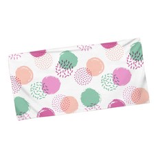 Natural多用途柔軟印花沙灘巾 90 x 180cm, 1個, 01 粉彩圓點