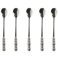 MODA KITCHEN 氣泡珍珠不鏽鋼長柄茶匙 銀色, 茶匙 銀色, 5個