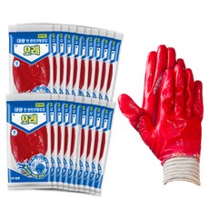大光 耐用棉質全塗層手套, 紅色, 20個