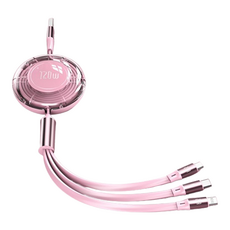 브이로즈 120W 3 in 1 충전기 케이블, C 사쿠라 핑크, 1개
