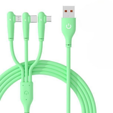 브이로즈 3 in 1 66W 초고속 충전 케이블, 밀크셰이크 그린, 1.8m, 1개