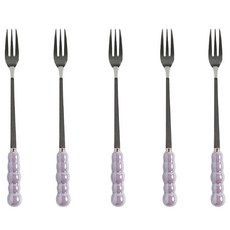 모다키친 버블펄 스텐 롱 티포크 퍼플, 5개, 단품