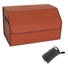 M-NOBLE 皮革後行李箱收納 + 1 件洗車毛巾套裝, 棕色