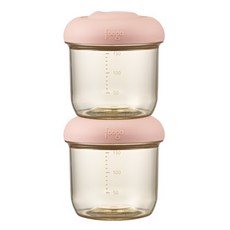 foogo 孩童Premium Neutral系列PPSU副食品密封保鮮罐, Neutral Pink, 150ml, 2個