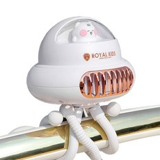 로얄키즈 휴대용 문어발 유모차 선풍기, 화이트, 1개