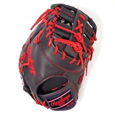 RAWLINGS HOH 特殊訂製款 SMU 一壘手套 棒球手套 右投用 GH4WXHDDCT-N/SC, 1個, 海軍藍 + 猩紅色