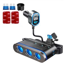 AUTOCOS 300W 車用大容量多孔插座充電器 ATS-107S, 1個, 3球