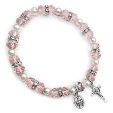 天主教基督教水晶十字架念珠手鍊