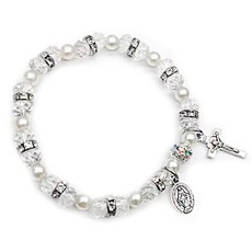 天主教基督教水晶十字架念珠手鍊