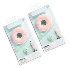 도넛 보관 유선 이어폰 2p Q17 핑크