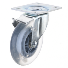 T-Rex 360系列 平板式旋轉煞車優力膠腳輪, 1個, 混合顏色