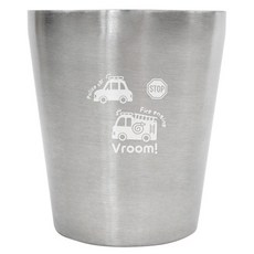 噗噗車 不鏽鋼雙層杯 中, 銀色, 300ml, 1個