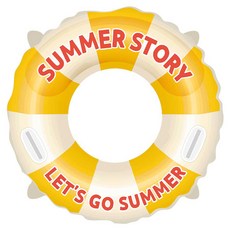 wooriga. Let's Go Summer 玩水手把圓形游泳圈 120cm, 1個, 黃色