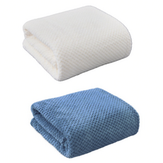 超細纖維沙灘巾2件組, 象牙白, 海軍藍, 1套