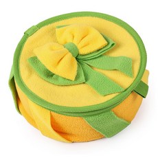 soonZAM 狗狗復古風緞帶提籃嗅聞玩具, 躲貓貓黃色, 1個