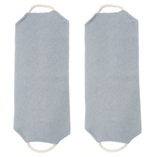 竹纖維搓澡巾, 灰色, 1入, 2個