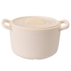 EasySili 圓形微波爐多功能矽膠鍋 600ml, 象牙白, 1個