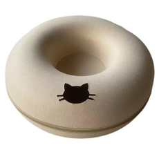 Coupets 貓咪甜甜圈隧道躲藏屋, 1個, 淺米色