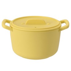 EasySili 圓形微波爐多功能矽膠鍋 600ml, 黃色, 1個