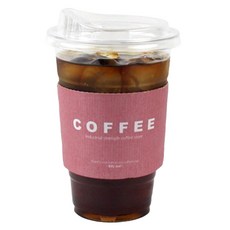 Inp 92口徑 PET 冰杯杯身 + 飲用杯蓋 + 咖啡杯套 玫瑰粉, 1套