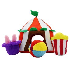 허그스마트 강아지 해피 서커스 노즈워크 삑삑이 장난감 3종 세트, 혼합색상, 1세트