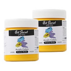 Art Secret 藝術家的秘密 醇厚質地壓克力顏料 中黃色 2入, 250ml, 1色