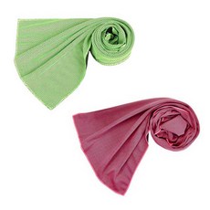 PEONIST 冰感運動涼感毛巾 90 x 30 cm, 綠色, 粉紅色, 2個