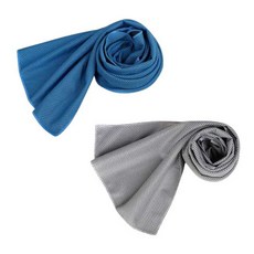 PEONIST 冰感運動涼感毛巾 90 x 30 cm, 藍色, 灰色, 2個