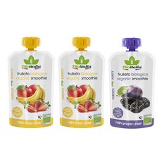 bioitalia 孩童蔬果泥, 120g, 蘋果草莓香蕉口味+李子口味, 3包