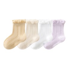 HARAROI 嬰幼兒高級彩色襪 D 4雙組