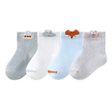 HARAROI 嬰幼兒用優質彩色襪子4雙組