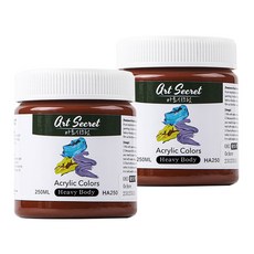 Art Secret 藝術家的秘密 厚體專家級高黏度壓克力顏料 赭色 HA250 2入, 250ml, 1色