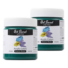 Art Secret 藝術家的秘密 重磅專家級高黏度壓克力顏料 072 酞青綠 2入, 250ml, 1色