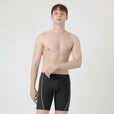 베이직엘르 남성용 5부 선수용 실내수영복 BEZ-W403K + 수경 + 수모 + 귀마개 + 조리개백 세트