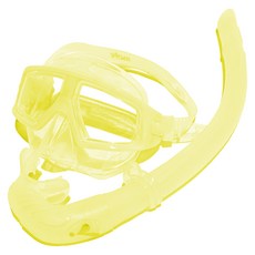 ITS LIFE 雙眼式自由潛水浮潛面鏡組, 亮檸檬黃