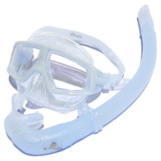 ITS LIFE 雙眼式自由潛水浮潛面鏡組, 淡藍色