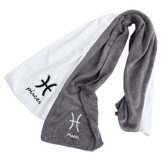 星座運動毛巾 25 x 110 cm 110g, 2個, 雙魚座(灰色+白色)