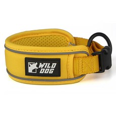 WILD DOG 狗狗軟墊項圈 牽繩, 黃色, 1個
