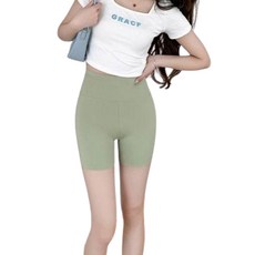 마켓피아 여성용 여름 요가 필라테스 하이웨이스트 3부 레깅스 쇼츠