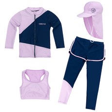 ICE SAND 女童拉鍊防曬衣水上緊身褲遮陽帽套組 BR-233106