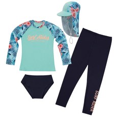 ICE SAND 女童用防曬衣水上緊身褲護頸帽套組 BR-88109